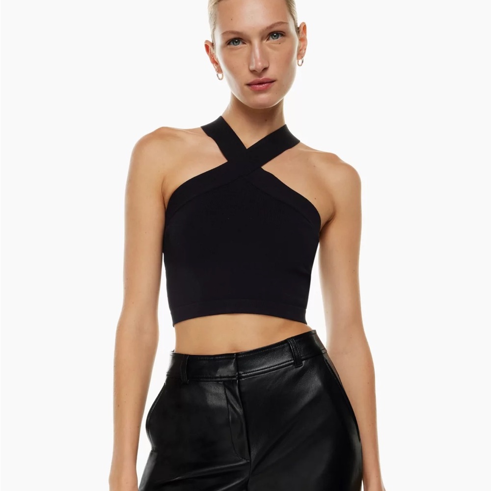 Aritzia Babaton Sculpt Knit Criss Cross Cropped Tank